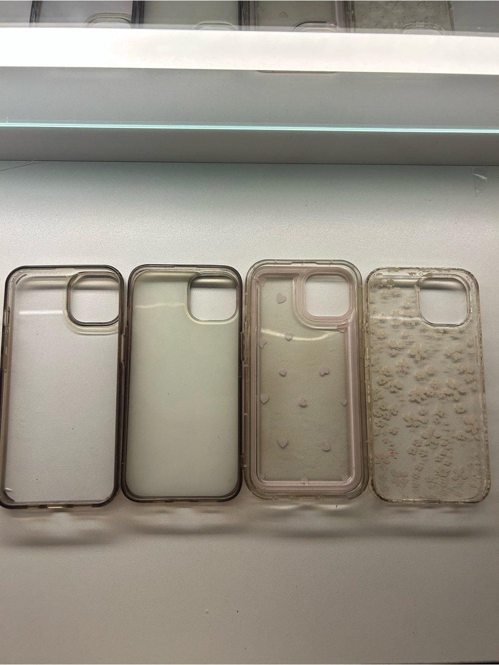 Clear/Pink Transparent iPhone Protective Case (Compatible)